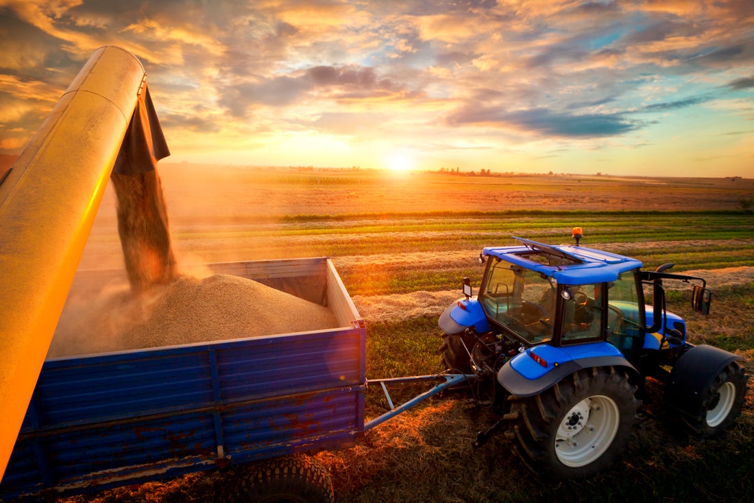 a tractor in a field